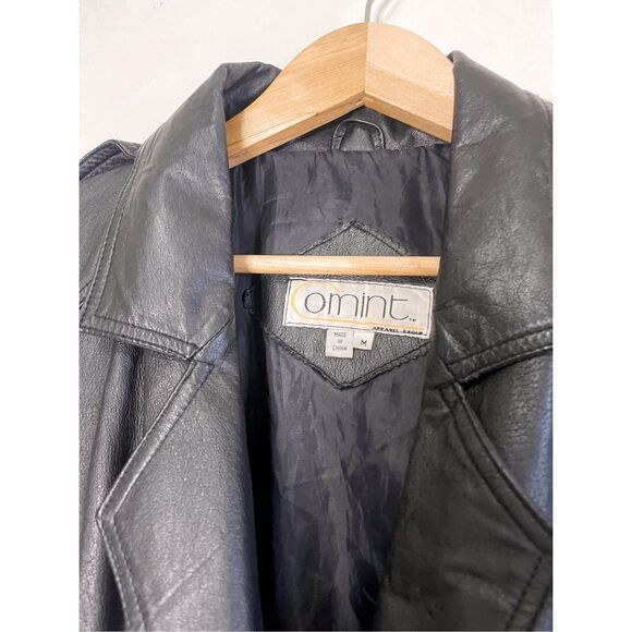 Vintage Comint Leather Trench Coat Size M - Picture 3 of 12